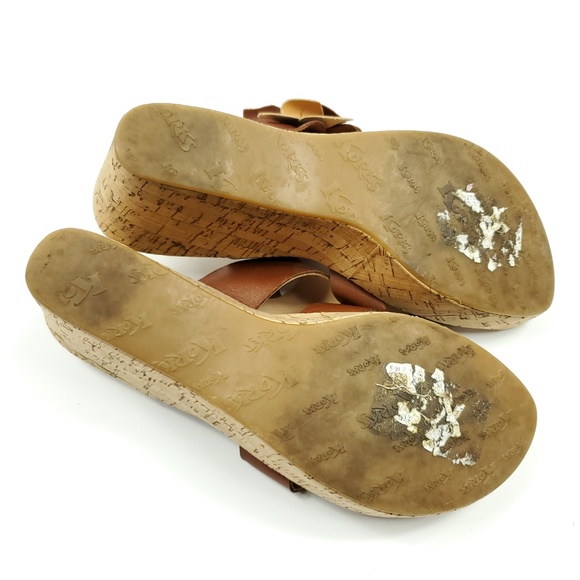 Korks Kork Ease Wedge Sandals Floral Leather - Picture 6 of 8